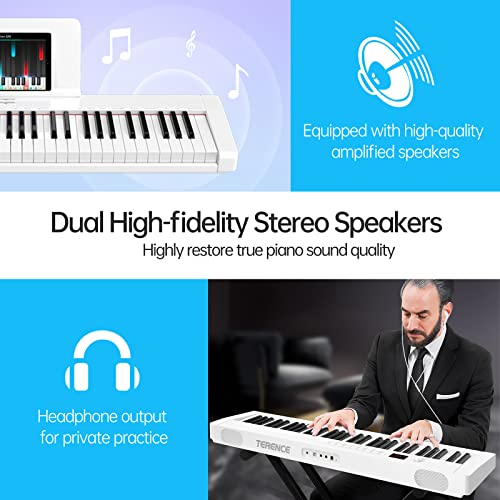 TERENCE Piano Numérique 61 Touches semi-lestées avec Batterie de 1750mAh et interface MIDI avec Touches Lumineuses… - Les Beatles, Paul McCartney, John Lennon, RIngo Starr, George Harrison TERENCE Piano Numérique 61 Touches semi-lestées avec Batterie de 1750mAh et interface MIDI avec Touches Lumineuses… – Image 7