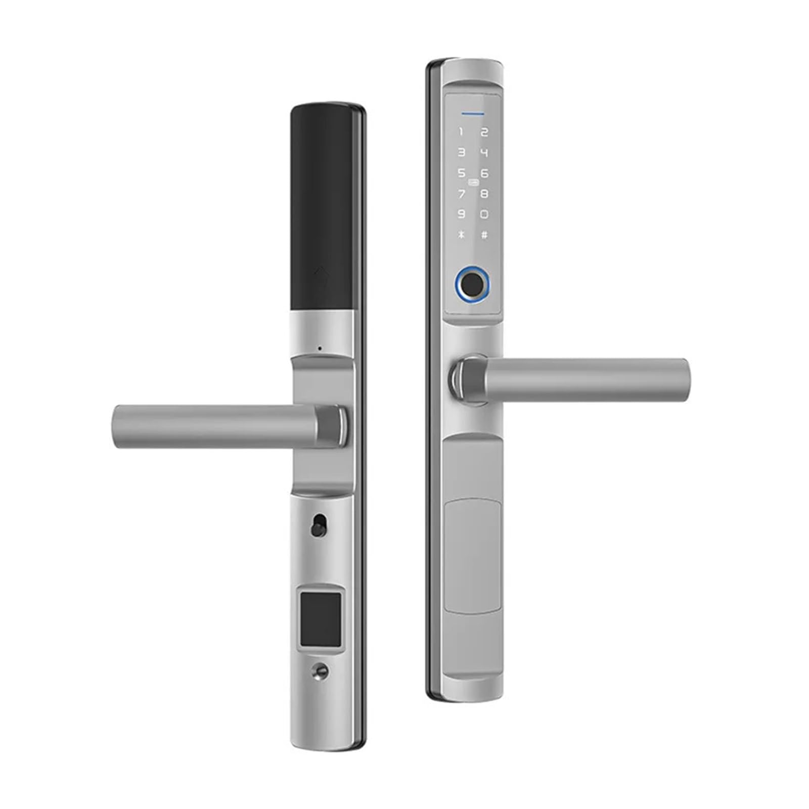 Serratura Smart, Serratura Impermeabile For Impronte Digitali Ponte Rotto Serratura A Combinazione Con Maniglia Bassa In Alluminio Porta A Doppia Porta Cortile In Lega Di Alluminio Intellinte ,Smart L