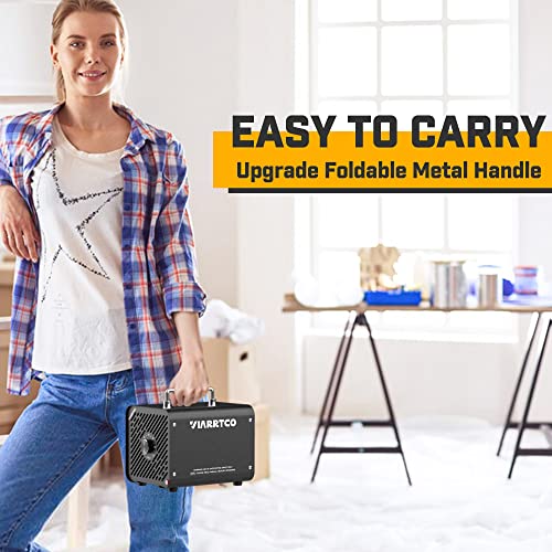 Viarrtco 15000Mg/H Ozone Machine Generator Air Odor Removal Ionizer Up To 3000+ Square Feet For Home, Car, Basement, Garage, Smoke, Pet Room - Metallic Black #TOP6