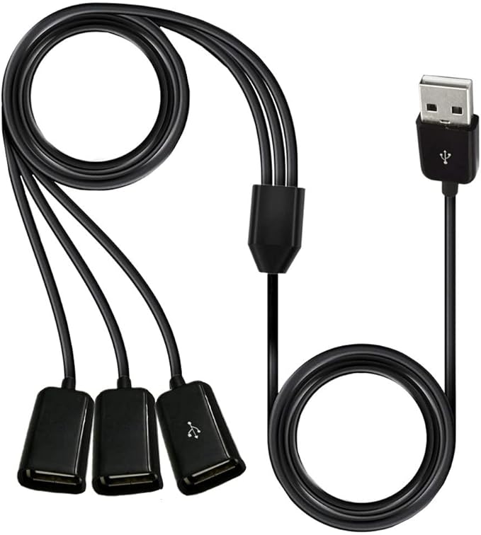 Amazon.com: RIIEYOCA USB Splitter Y Cable,3 in 1 USB 2.0 A Male to 3 ...