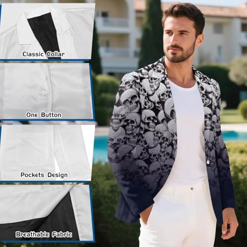 Suit for Men,Single-Breasted Slim Fit Polyester Fabric Men's Blazer for Dinner Party 6