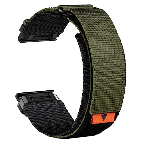 Abanen Rugged Nylon Quick Fit 22Mm Watch Bands For Garmin Fenix 7 / Fenix 6 / Fenix 5 / Epix Pro 47Mm, Adjustable Weave Ballistic Nylon Webbing Wrist Band For Forerunner 955/965 cover