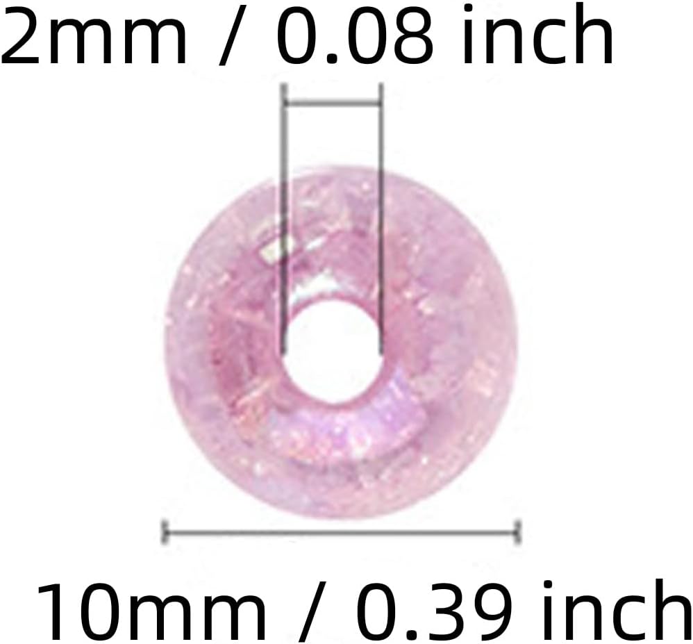 200PCS Colored Acrylic Crystal Beads Round Crackle Glass Beads Charms for Jewelry Making Bracelets Earring Necklace Adults Beading DIY Art Craft Projects Christmas Ornament Birthday Gifts (10mm) - Image 3