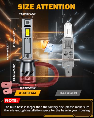Image of Auxbeam H1 Fog Lights White Powersport Lights Offroad 18000LM | 500% brightness, far and wide view, all in one design, built in fan and copper tube, plug and play, 6500k white