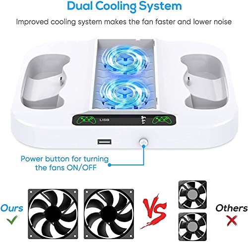 TwiHill Suporte de resfriamento para Xbox Series S com carregador de controlador, estação de carrega