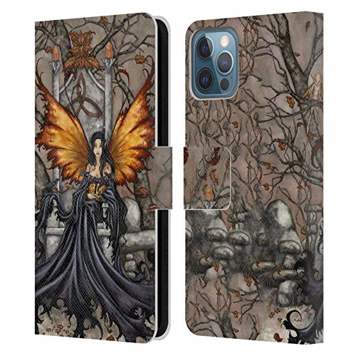 Carcasa tipo libro iPhone 12 Apple funda de cuero Amy Brown Head Case Designs