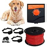 Dog Fence Systems, Waterproof Dog Training Collar, Shock Adjustable Underground Electric Fencing System, Stay & Play Wire Fence for All Dogs,for3dogs