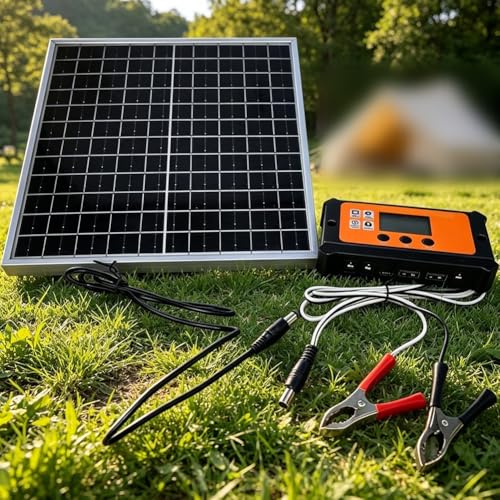 Panel solar monocristalino de 12 W de alta resistencia con conector CC 4