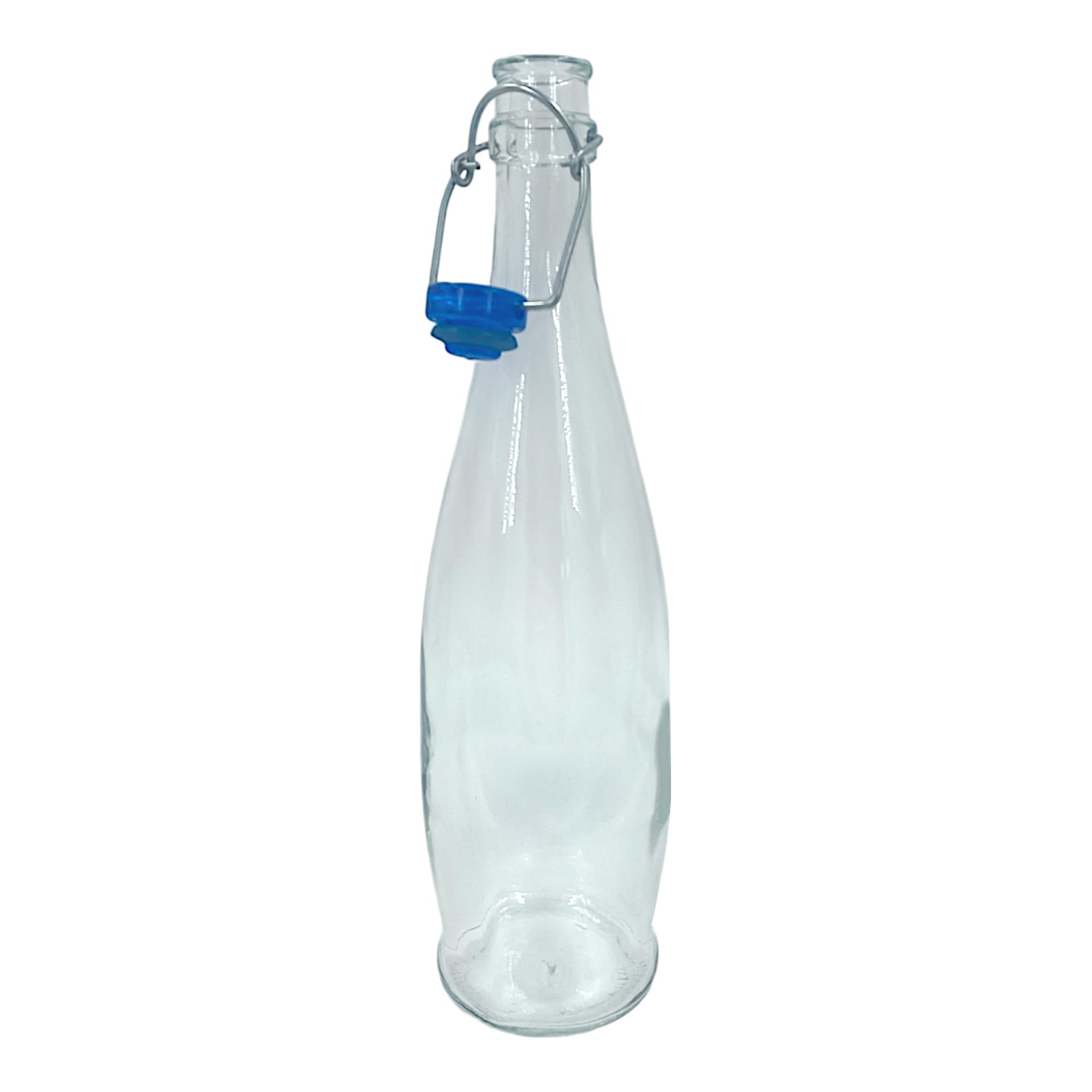 Chabrias Ltd Traditional Glass Water Bottle With Swing Top Single 1 Litre (1000 Ml) Plastic Stopper, Airtight Seal