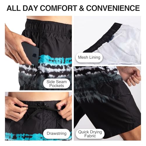 Image of Kanu Surf Men's Big Viper Extended Size Stripe Swim Trunk