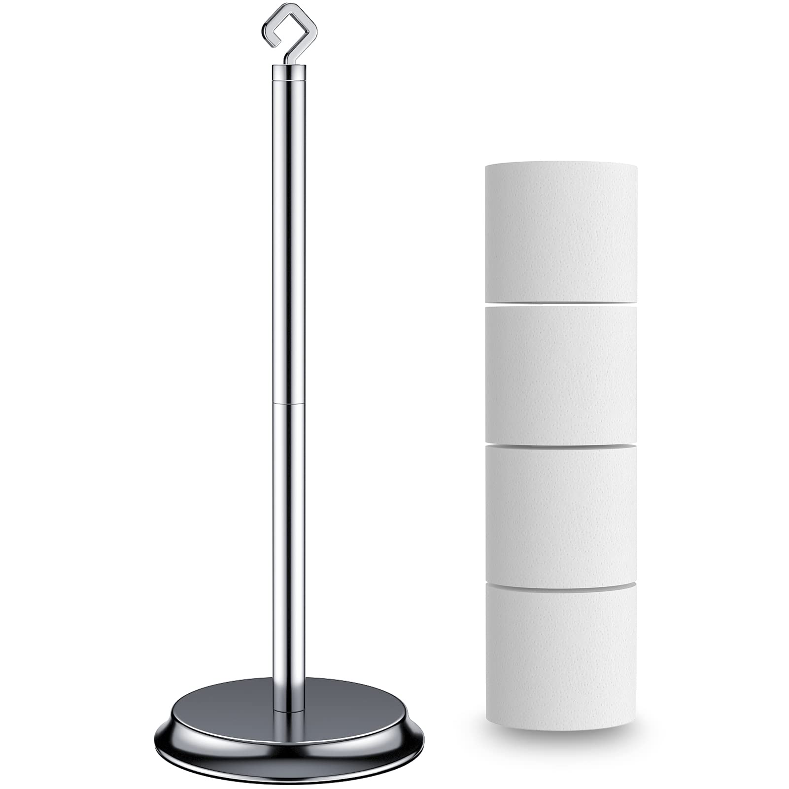 KASUNTO Toilet Paper Holder for Bathroom Metal Free Standing Toilet Paper Storage with Rustproof