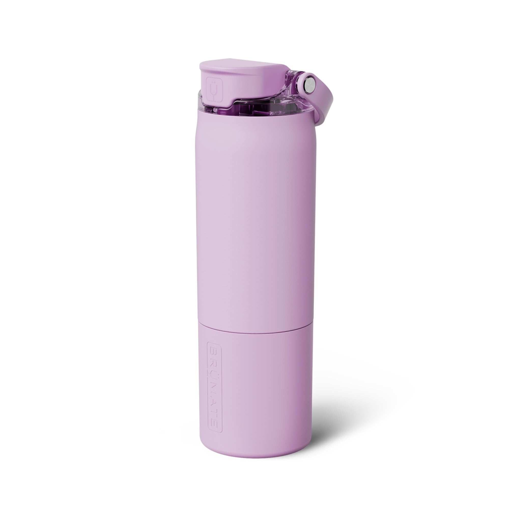 BrüMate Rise 25oz Water Bottle With 100% Leakproof Covered Silicone Straw | Insulated Stainless Steel Water Bottle | Cup-Holder Friendly | Fast Flow | Soft Sip Silicone Spout | BPA-Free (Lavender)