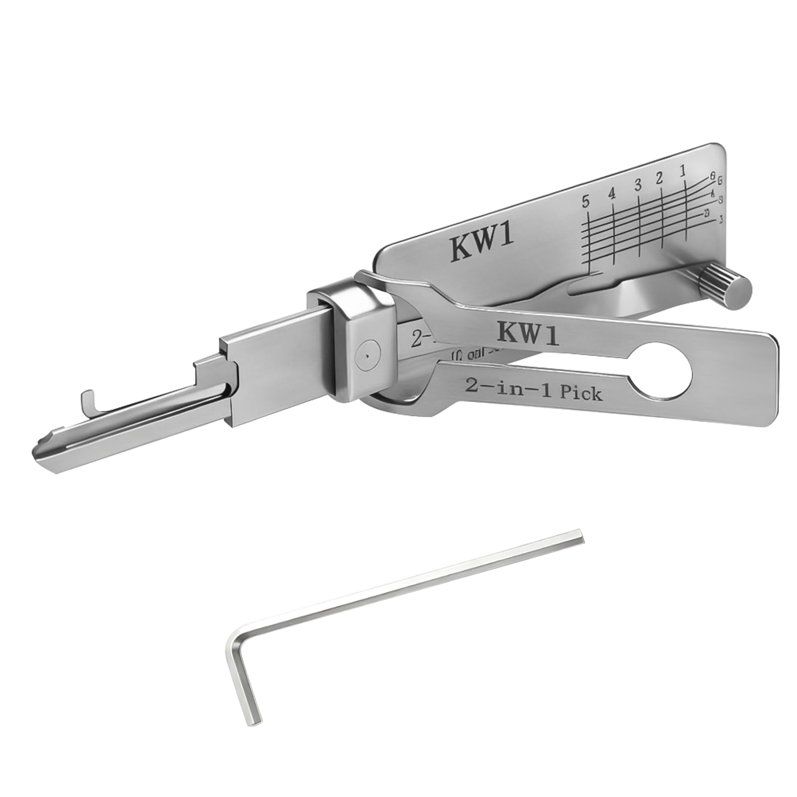 KW1 Hauptschlüssel-decoder aus Edelstahl,LiShi 2-in-1 Lock Pick und Pick-Werkzeuge,Autoschlüssel-Leser,Lockpicking Set Mehrzweck-Wartung,Reparatur-Kits,robuste Handwerkzeuge, Silber