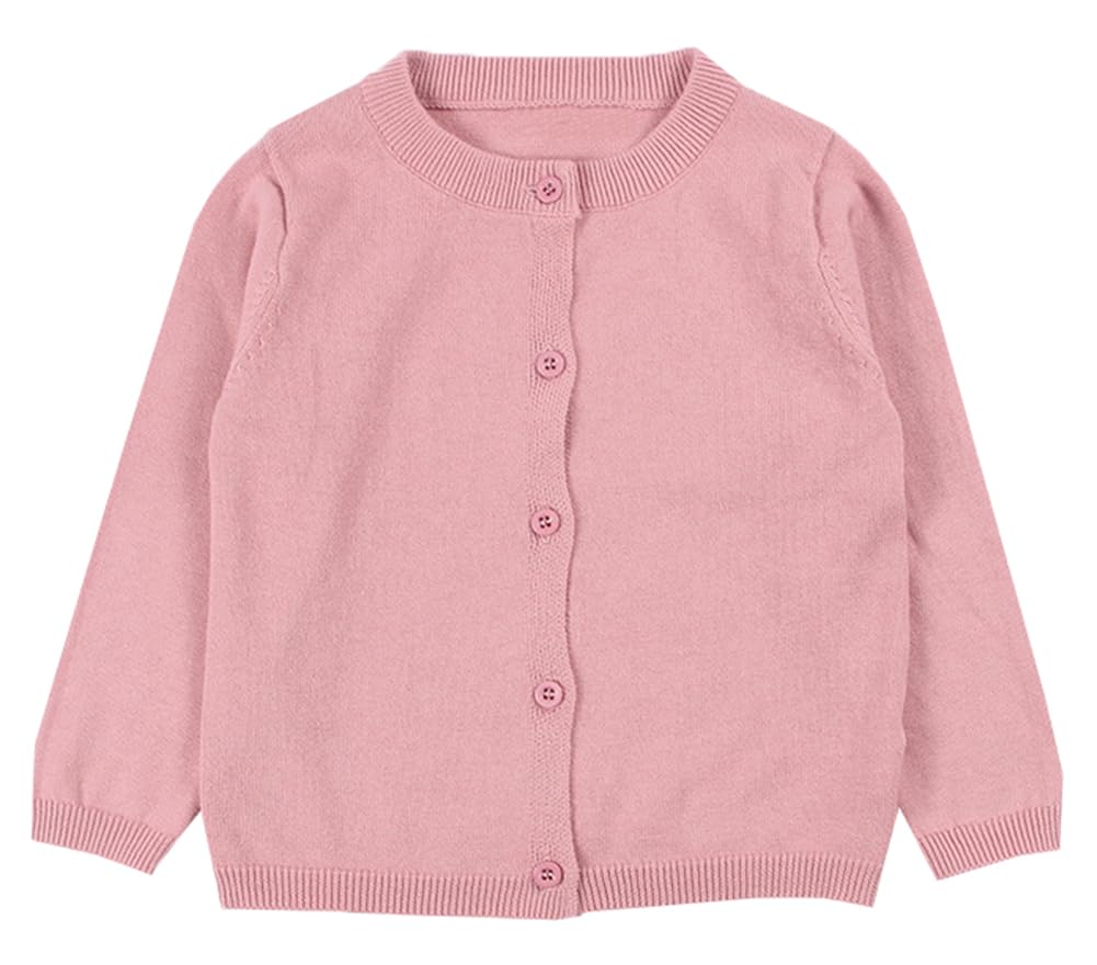 Baby Girls Cotton Cardigans Long Sleeve Crewneck Cardigan Sweater Little Girl Button Sweaters Uniform