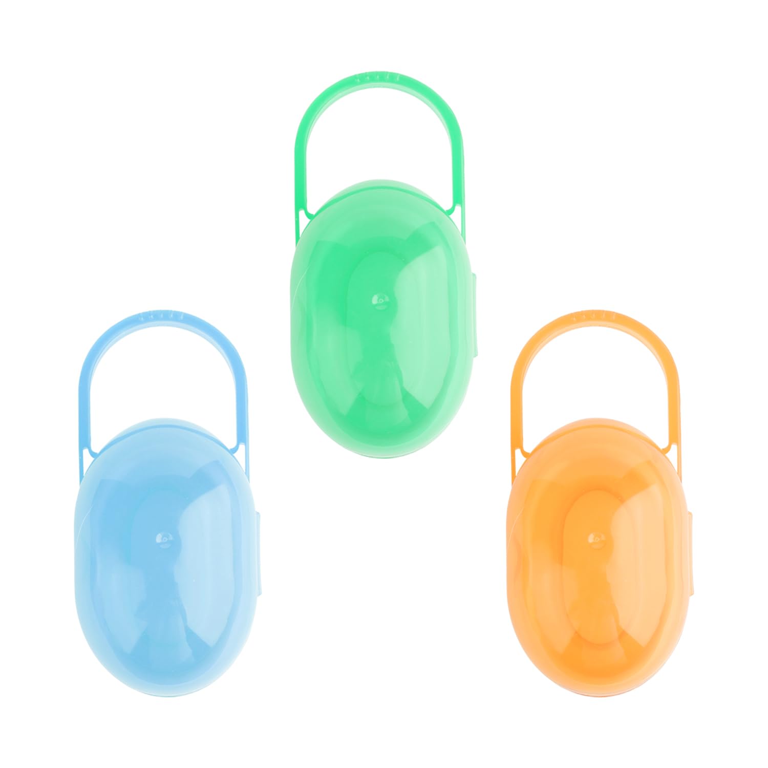 Gaomumu 3PCS Durable Oval PP Pacifier Case, BPA-Free Food Grade Nipple Shield Holder, Portable Dustproof Soother Box with Secure Snap Closure, for Baby Stroller & Home Storage(3 Colours)