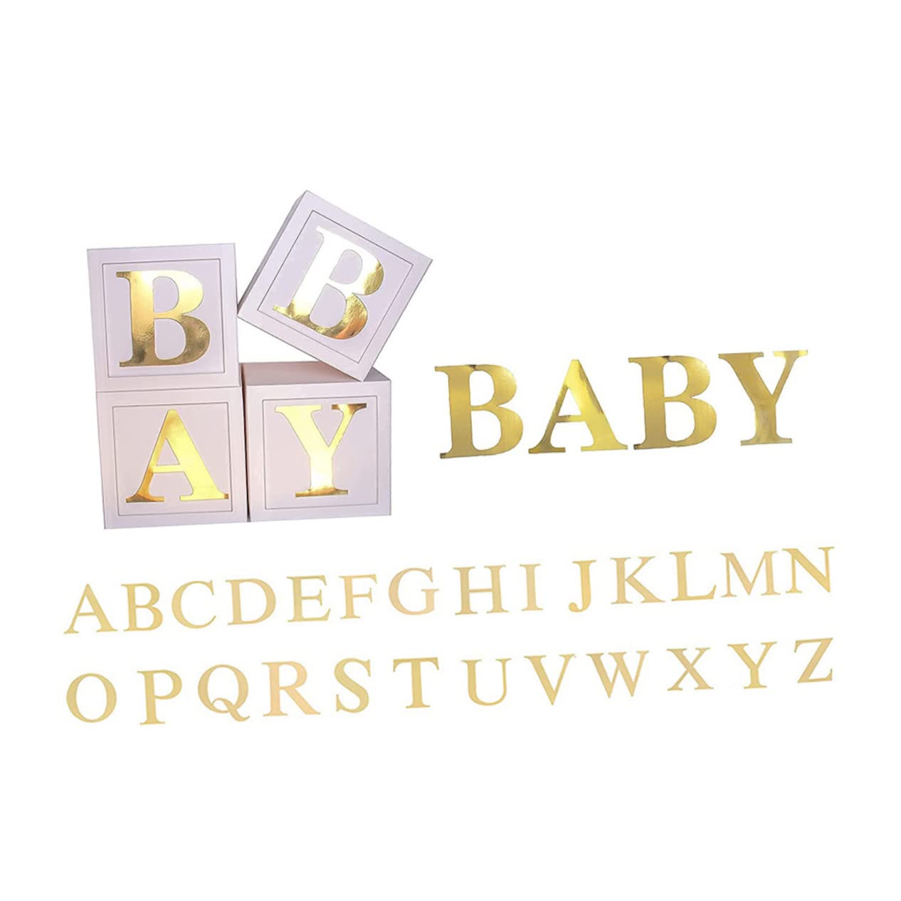 OUNONA Luftballonketten für Babyparty Dekorationen aus Papier in Weiß und Grün Babyboxen zur Shower und Gender Reveal Party Einsatz
