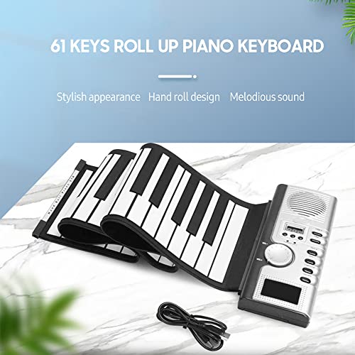clavier électronique,HUIOP Clavier de piano enroulable 61 touches Piano électronique portable en silicone souple avec haut-parleur intégré Affichage LCD Fonction MIDI d’enregistrement pour enfants adu - Les Beatles, Paul McCartney, John Lennon, RIngo Starr, George Harrison clavier électronique,HUIOP Clavier de piano enroulable 61 touches Piano électronique portable en silicone souple avec haut-parleur intégré Affichage LCD Fonction MIDI d'enregistrement pour enfants adu – Image 5