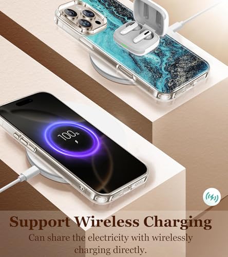 Coque iPhone 16 Pro marbre blanc bleu mignon souple TPU