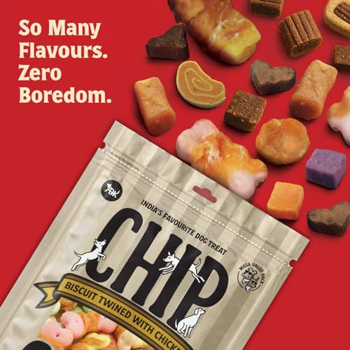 Image of Chip Chops Dog Treat,Highly Nutritional & Digestible, Suitable for All Dog Breeds, Easy to Digest, No Artificial Flavors Added (Biscuits Twined with Chicken-250g)