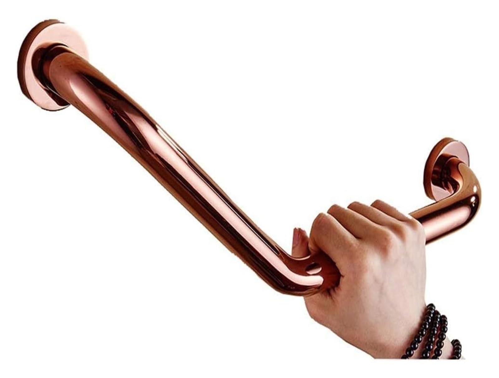 Grab Rails Bath Wall Attachment Handrails Grab Bar Rails Wall-Mounted Straight Hair Towel Rack, Bathroom Grab Bars, Sturdy, Refined Copper Shower Safety Handle for Bathtu