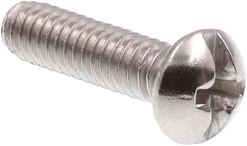 Prime-Line 9003550 Tornillo de máquina, cabeza redonda, ranurado/Phillips Combo, #8-32 X 5/8 pulgadas, grado 18-8 de acero inoxidable, paquete de 25