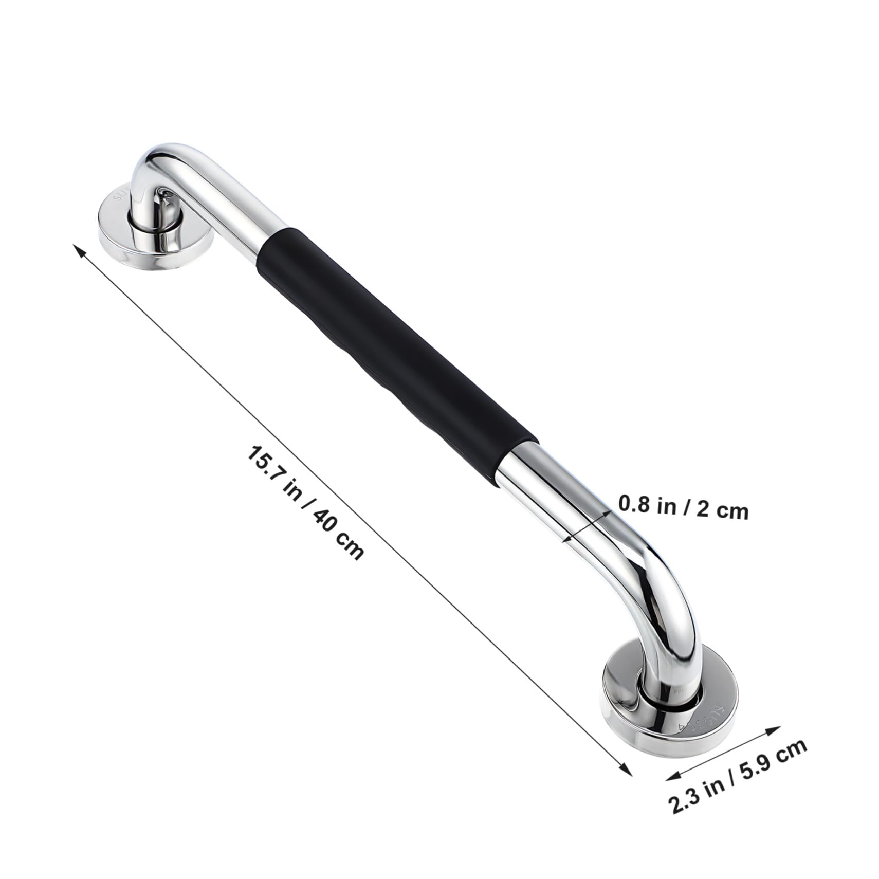 Lurrose Bathroom Safety Grab Bars 2 Pcs Sturdy Metal Shower Grab Bars Suction Cup for Elderly Assistance