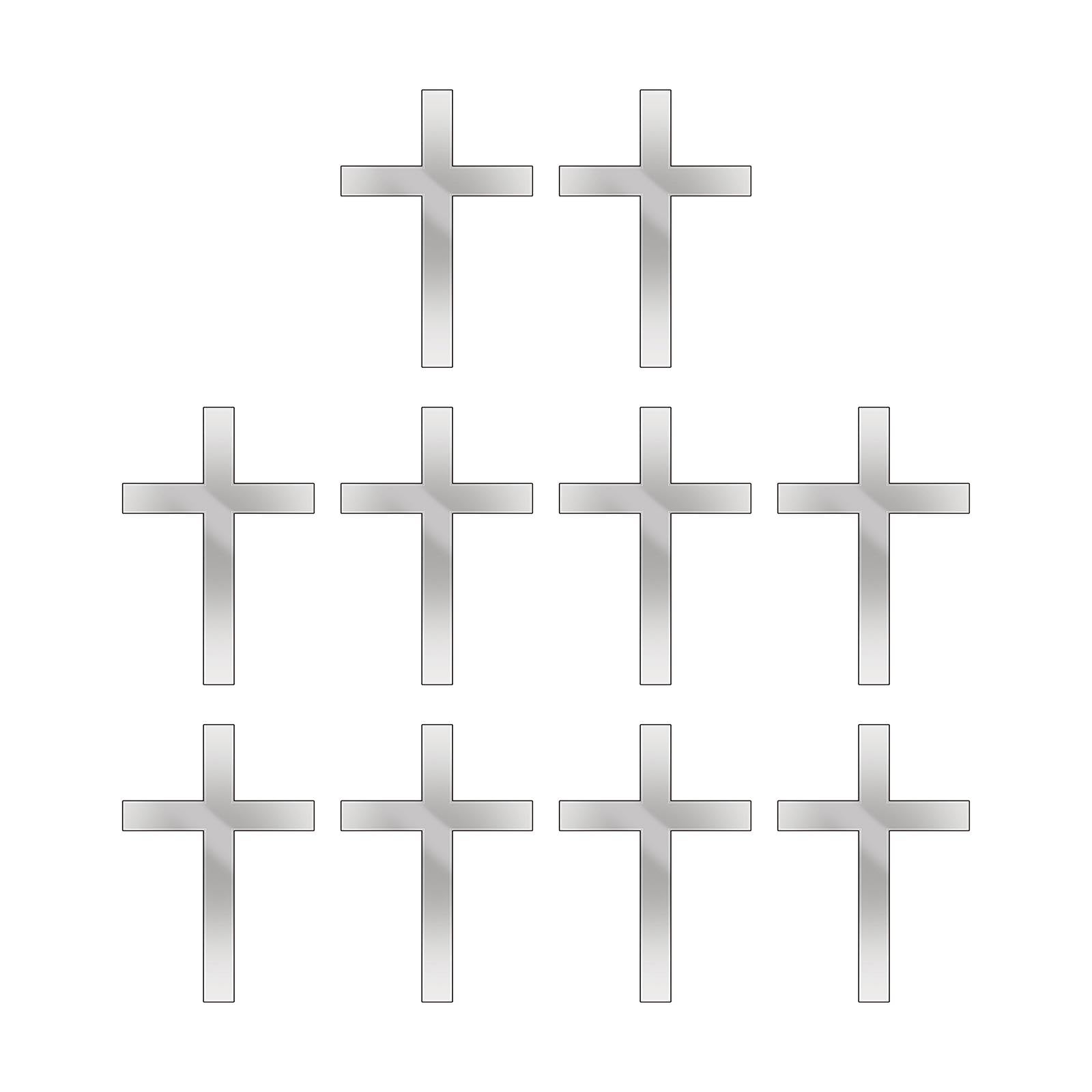 CLUB BOLLYWOOD® 10 Pieces Acrylic Cross Cake Topper Durable for Wedding Holidays Anniversary Silver | Home & Garden | Kitchen Dining & Bar | Cake Toppers | 10 Cross Cake Toppers-image-25