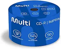 Mídia Cd-R Vel. 52X - 50 Un. Shrink Imprimível Branco Multilaser - CD052
