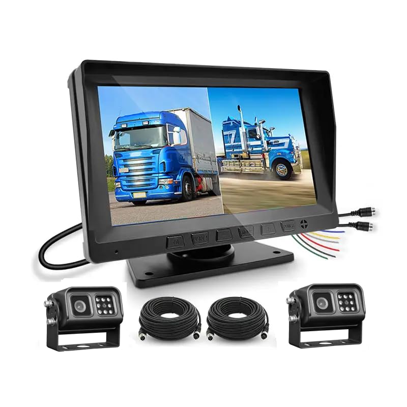 7-Inch 2 Channel MDVR Monitor with 2 IR Cameras | Vehicle Surveillance System with Recording & Playback | Includes 1x15m and 1x5m Cable for Car, Truck, Bus & Commercial Vehicles-image-29