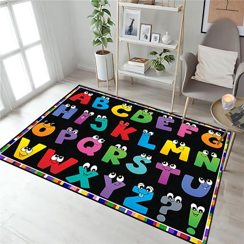 Tapete infantil decorativo con letras educativas 6x8ft miniatura 3