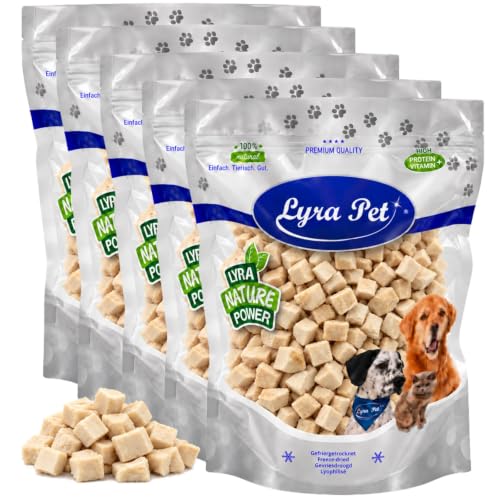 Lyra Pet® 1 kg (5 x 200 g) Hühnerbrustwürfel gefriergetrocknet Hund & Katze