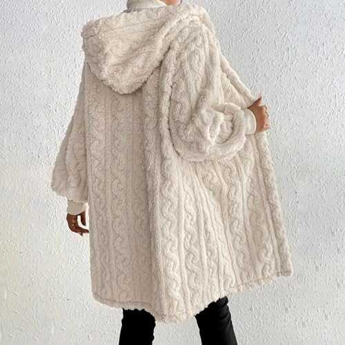 Womens Fleece Zip Up Jacket 2025 Oversized Trendy Long Sherpa Hoodie Casual Fuzzy Jackets Warm Teddy Coat with Pockets3