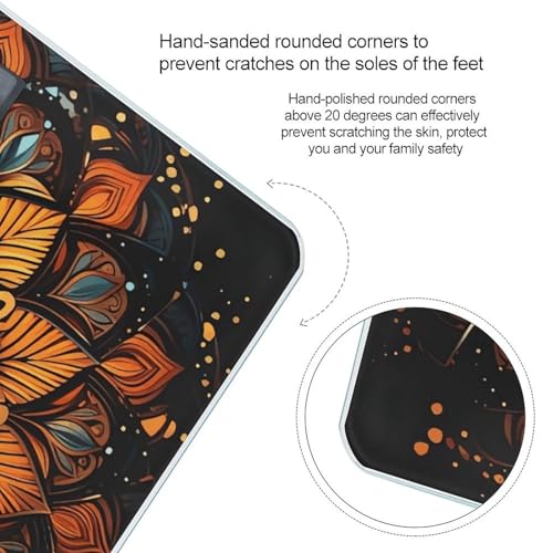 Báscula digital Mandala de vidrio templado para baño miniatura 4