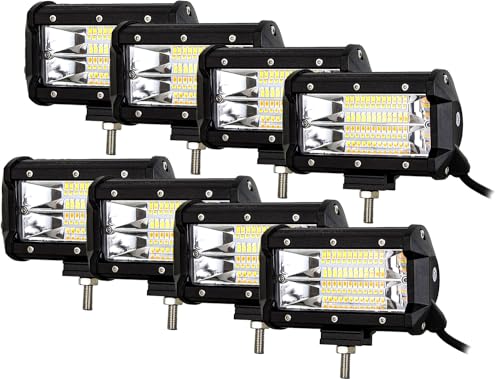 E-FINDS LED作業灯 ワークライト デッキライト LED投光器 72w 12v 24v 防水 防塵 72W 前照灯 コンボビーム 集光 投光 ホワイト発光 (72W 長方形 8個入り)