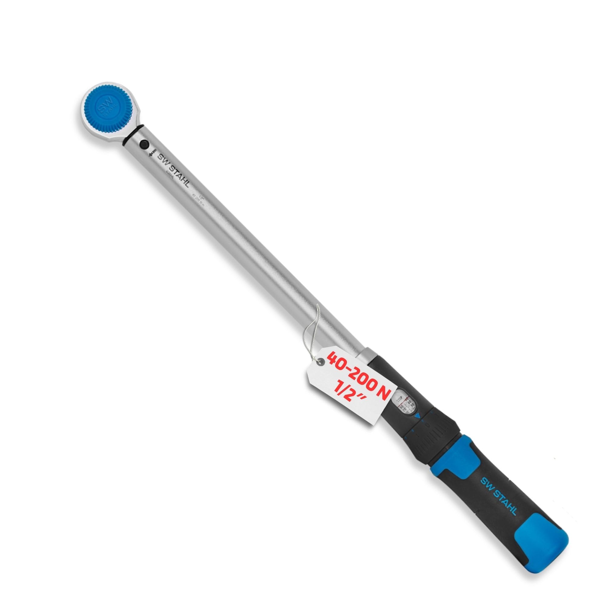 SW-Stahl 03884L Llave Dinamométrica de 1/2", Carraca de 40-200 Nm | Herramienta de acero al cromo vanadio con 48 dientes para cambio de neumáticos y montaje preciso de tornillos de rueda