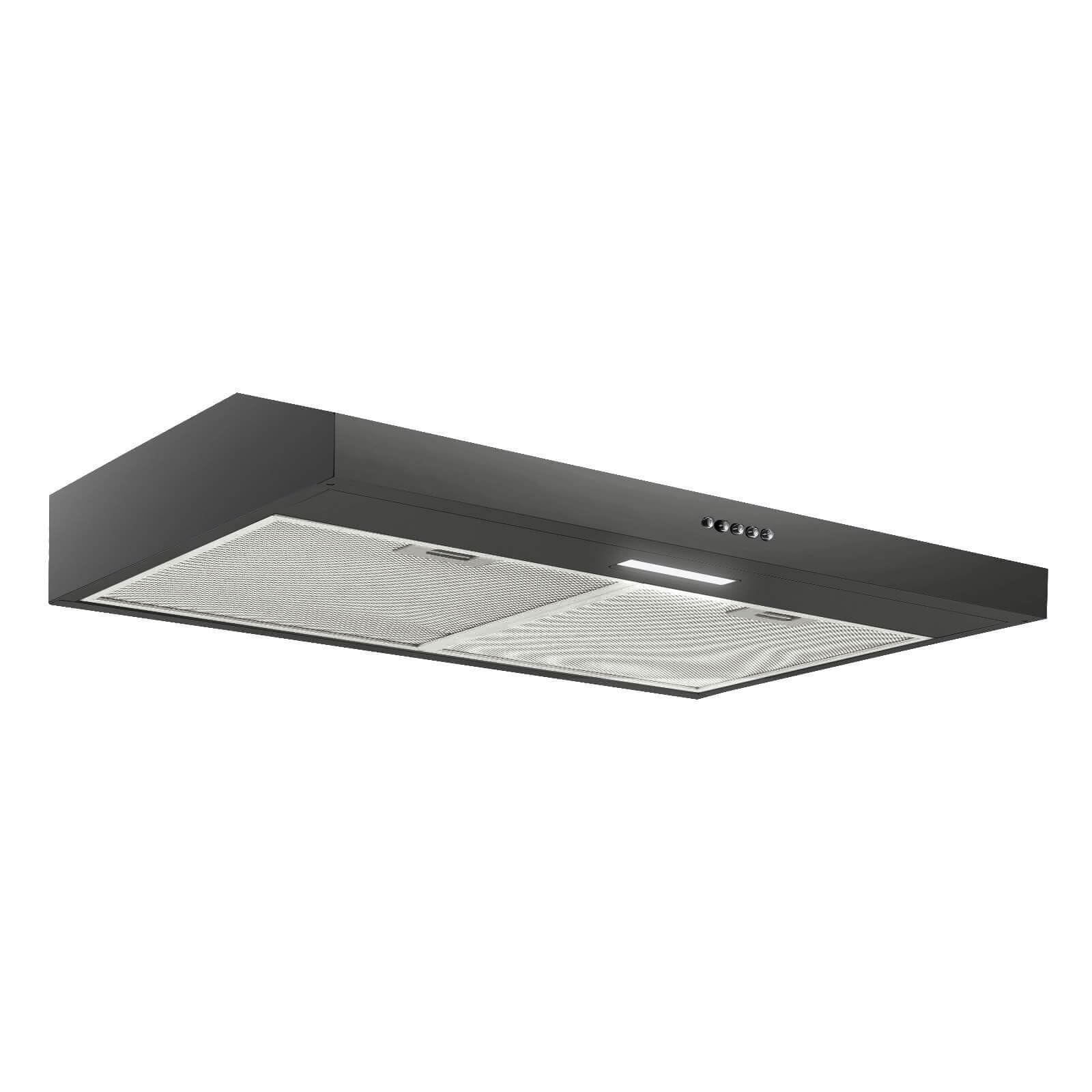 SNDOAS Range Hood 30 inch Under Cabinet,Ductless/Ducted Convertible,Slim Kitchen Hood Over Stove Vent,Under Cabinet 30 inch Range Hood with Exhaust at 3 Speed,Reusable Filters,LED Lights,Black