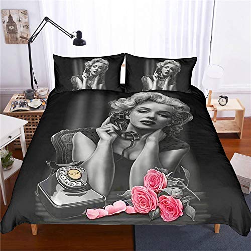 NYLIN Funda Nórdica Calavera De Belleza Juego De Ropa De Cama Rosa...