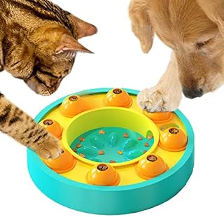 Etechydra Dog Puzzle Slow Feeder Toy, Interactive Dogs Puzzle Toys for Dogs Cats, Small Medium Dog Toy Slow Feeder Bowl for IQ Training & Mental Enrichment, Dog Treat Dispenser Puzzle Toy Gifts
