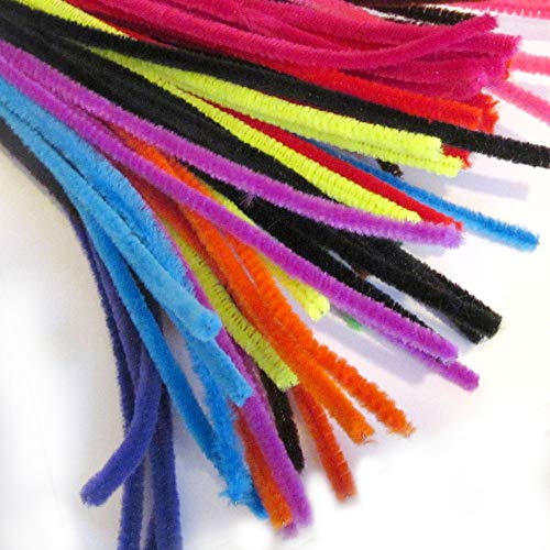 The Crafts Outlet Chenille Stems, Pipe Cleaner, 20-inch (50-cm), 50-pc, Bright Mix