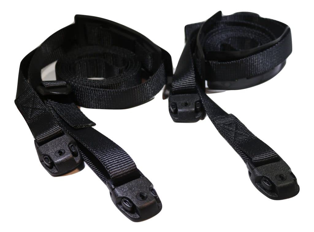 Hot Tub Spa Cover (2) Straps w/ (4) Locks & Keys - Adjustable, Kit w/Screws (8 ft, Black)