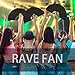 Maitys 2 Pcs Large Clap Fans for Line Dancing 13 Inches Folding Hand Rave Fan Nylon Cloth Foldable for Line Dancing Festival Craft Dance Decoration for Party Favors(Black,Simple Pattern)