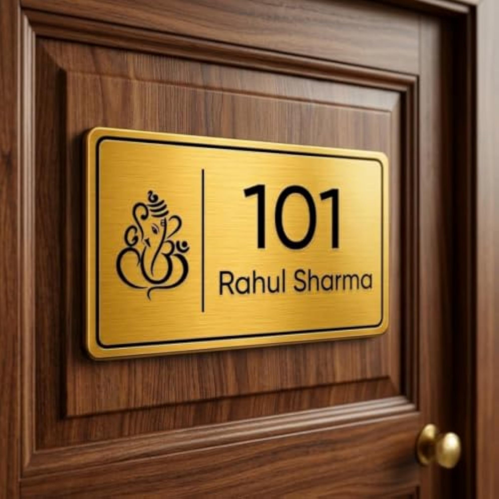 Golden Acrylic Plate for Home Door