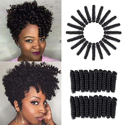 Creamily 3 pack Synthetic Braiding Hair Braids 20inch Saniya Curls Crochet Braids Kanekalon Small Bouncy Curly 20Roots/Pack (12mm Black)