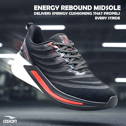 Image of ASIAN Powerplay-25 Men's Running Shoes | Knit Mesh Upper Lightweight Shoes | Memory Foam Technology | Premium Athletic Sneakers for Sports & Gym