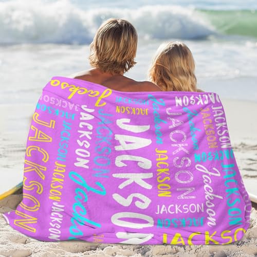 Personalized Name Blanket Customized Baby Blankets for Girls Boys Adults Monogrammed Blankets and Throws Christmas Birthday Mothers Fathers Valentines Day Gift