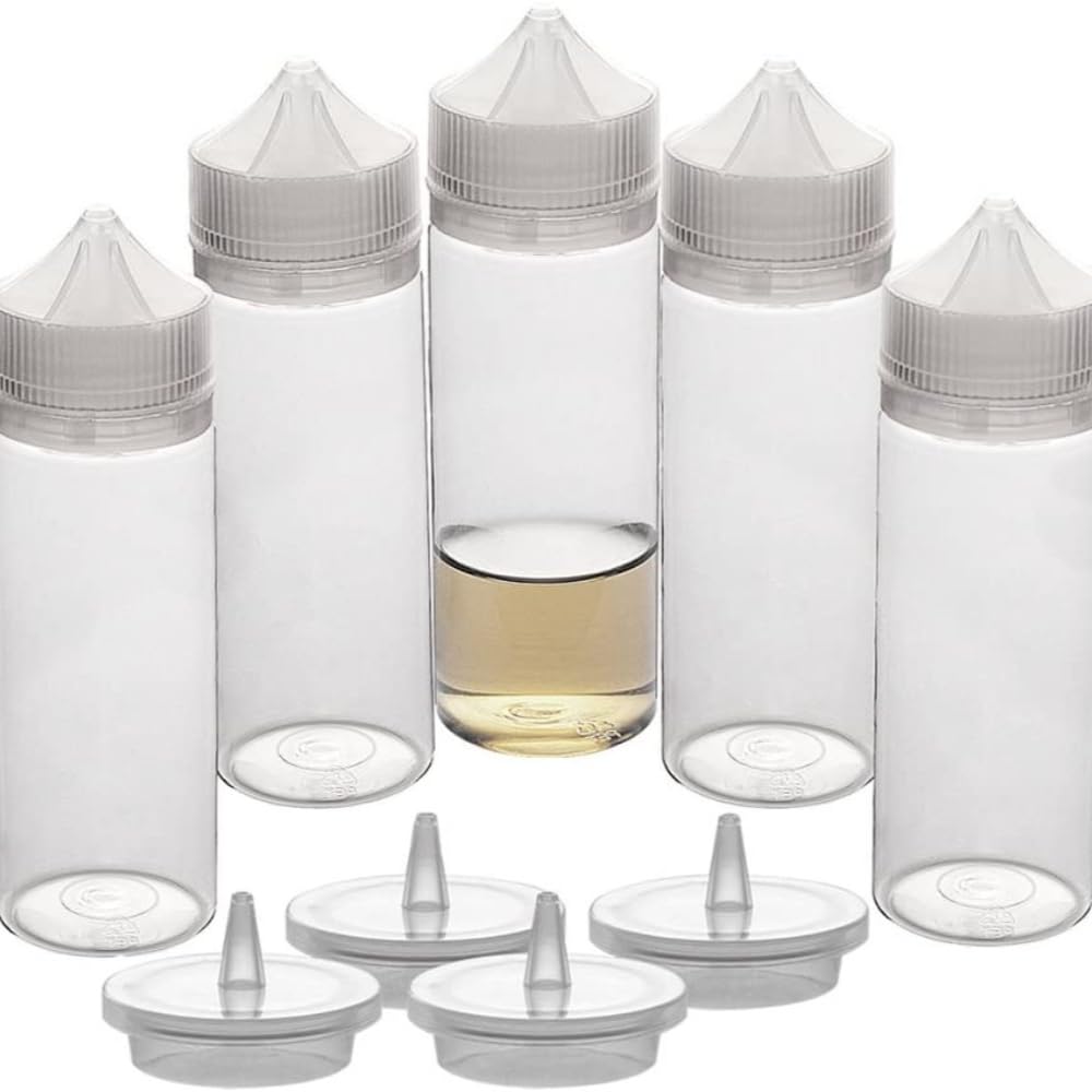 Transparente Dosierflaschen aus Kunststoff, leer, mit Drehverschluss, für Tinten, Öle, Flüssigkeiten, ätherische Öle, Farbe, Flüssigkeiten, Aufbewahrung von Flüssigkeiten, 50 Stück, 30 ml - 120 ml