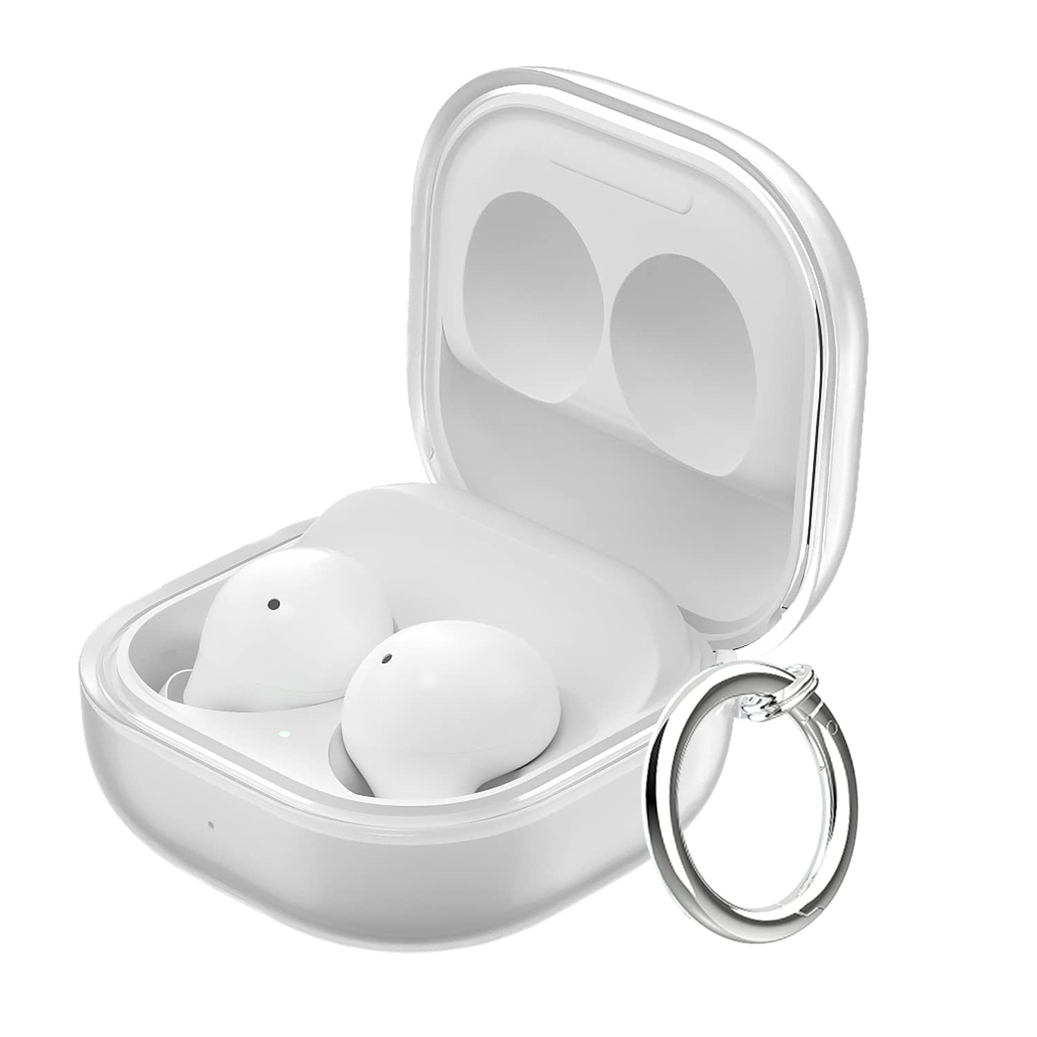 Aircawin Clear Case for Samsung Galaxy Buds FE 2023/Galaxy Buds 2 Pro Case 2022/Galaxy Buds 2 Case 2021/Galaxy Buds Pro Case 2021/Galaxy Buds Live Case 2020 Clear,Soft TPU Case with Keychain-Clear