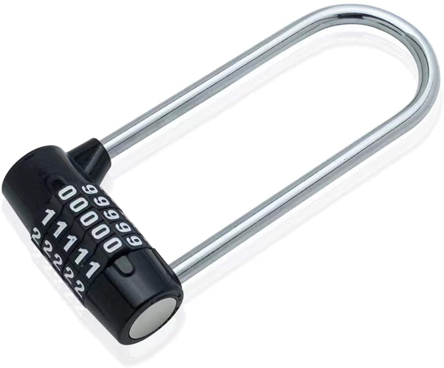 Combination Padlock, Lengthened Combination Lock, Long Shackle Gym Lock, Luggage Travel Lock, Updated Safety Lock for Gym Locker, Toolbox, Closet, Luggage, Gate(Black, 5 Digit, 7MM)