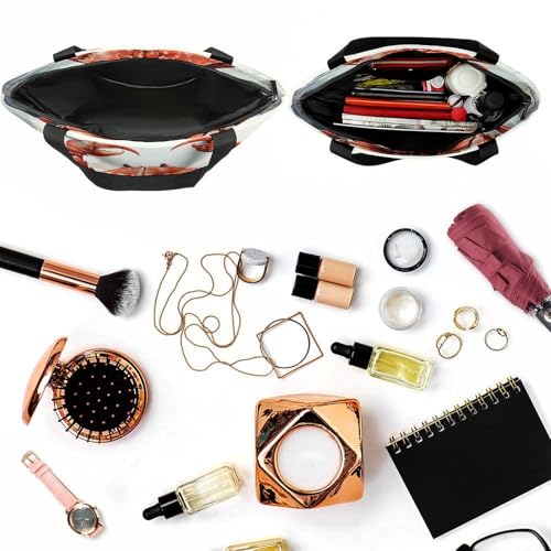 Women Tote Bags with Handles Red Crab Sea Shoulder Bag with Zipper Handbags Shopping Bags Travel Bag Beach Bag Reusable Grocery Bag for Swim Holiday Gift4
