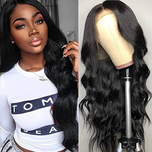 360 Body Wave Lace Frontal Wigs Human Hair Brazilian Black Women 150% Density Pre Plucked With Baby Hair 100% Unprocessed Virgin Human Hair(24 inch)